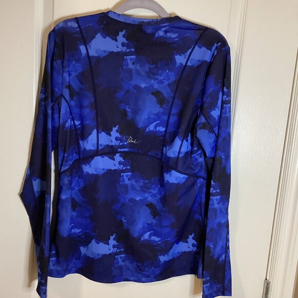 Paradox Women's Blue Camouflage Long Sleeve Top Quarter Zip Activewear Gym - Picture 5 of 8